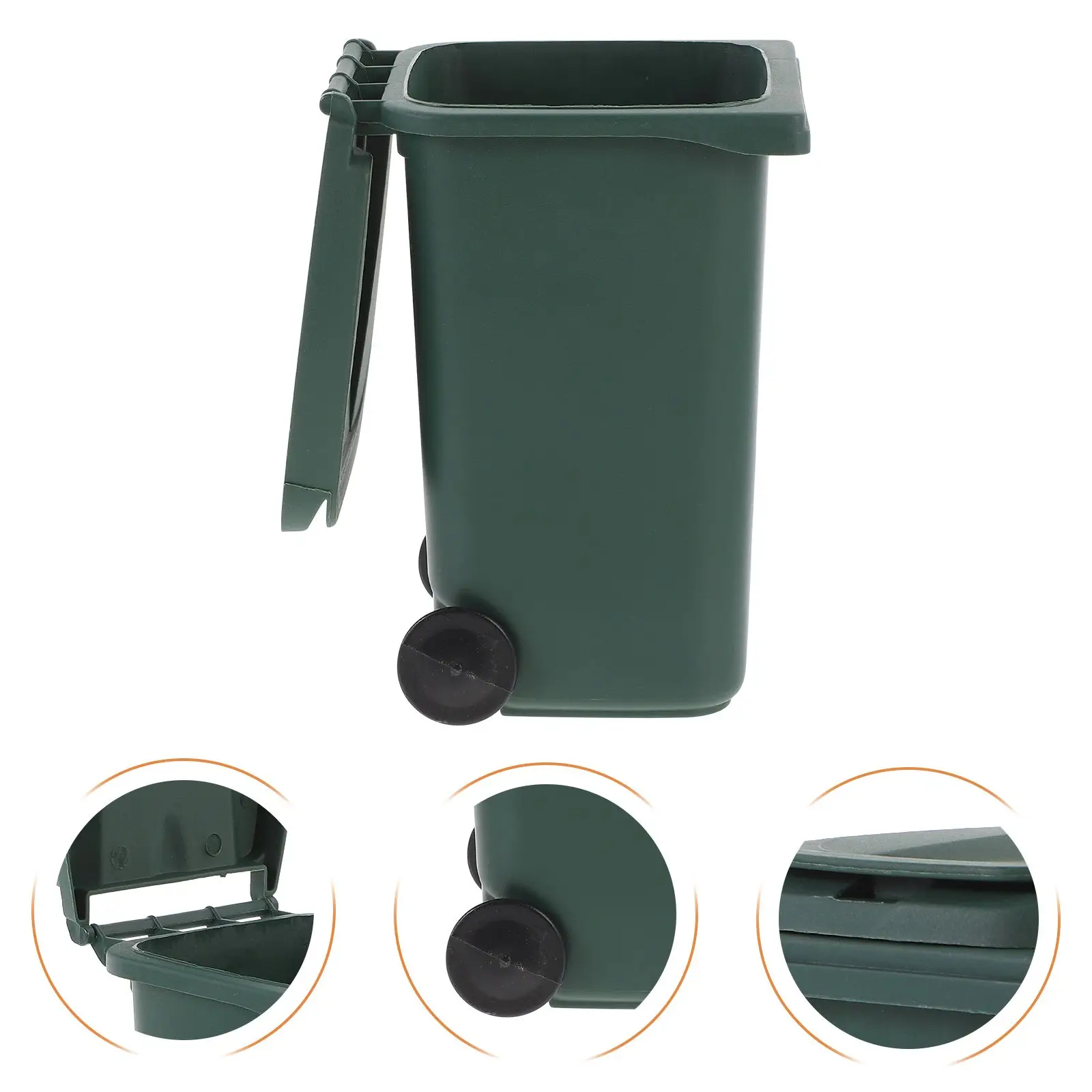 Mini Trash Can With Lid For Desk Home Office Small Garbage Bucket Desktop Waste Holder Pen Stationery Storage Container
