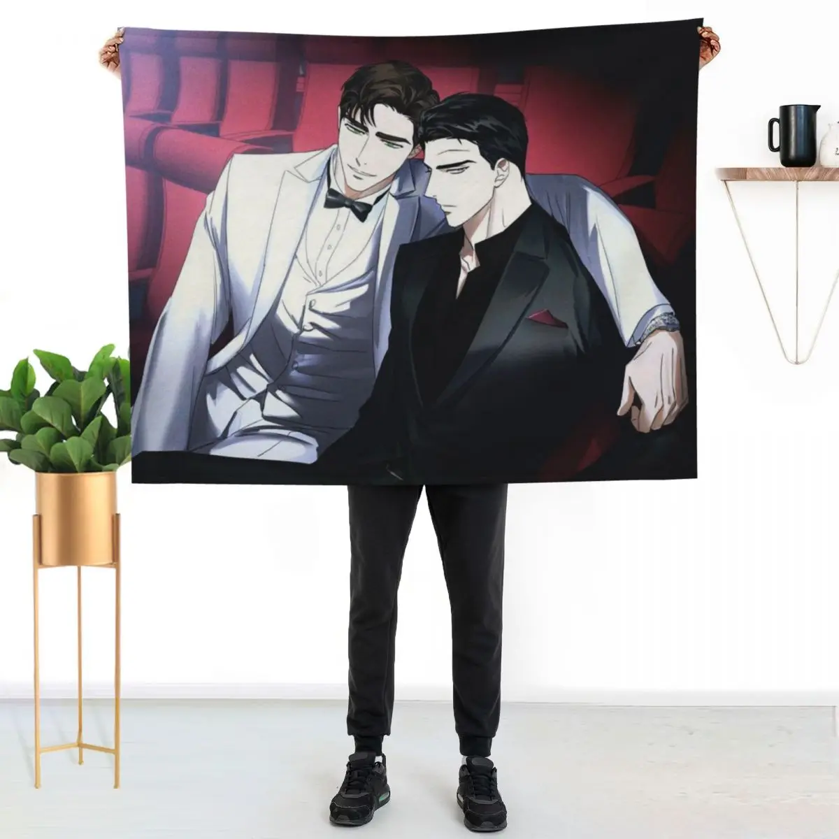 Jin Cheong Woo & Matthew Rayner Under The Green Light Manhwa Throw Blanket Cute Plaid Summer Personalized Gift Loose Blankets