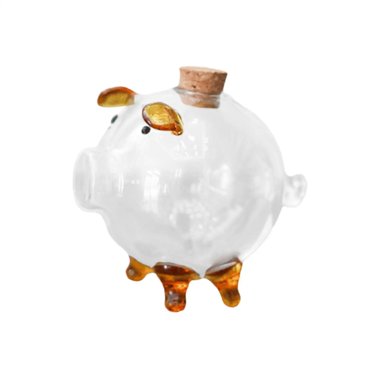 Transparent Piggy Bank Art Decorative Clear Decoration Craft Money Saving Box Banknote Case for Bedroom Table Bookshelf Bar