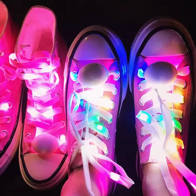 

Светящиеся шнурки для спортивной обуви для ночного бега, светящиеся шнурки для обуви, шнурки со вспышкой для выступления на сцене, реквизит для танцевального костюма