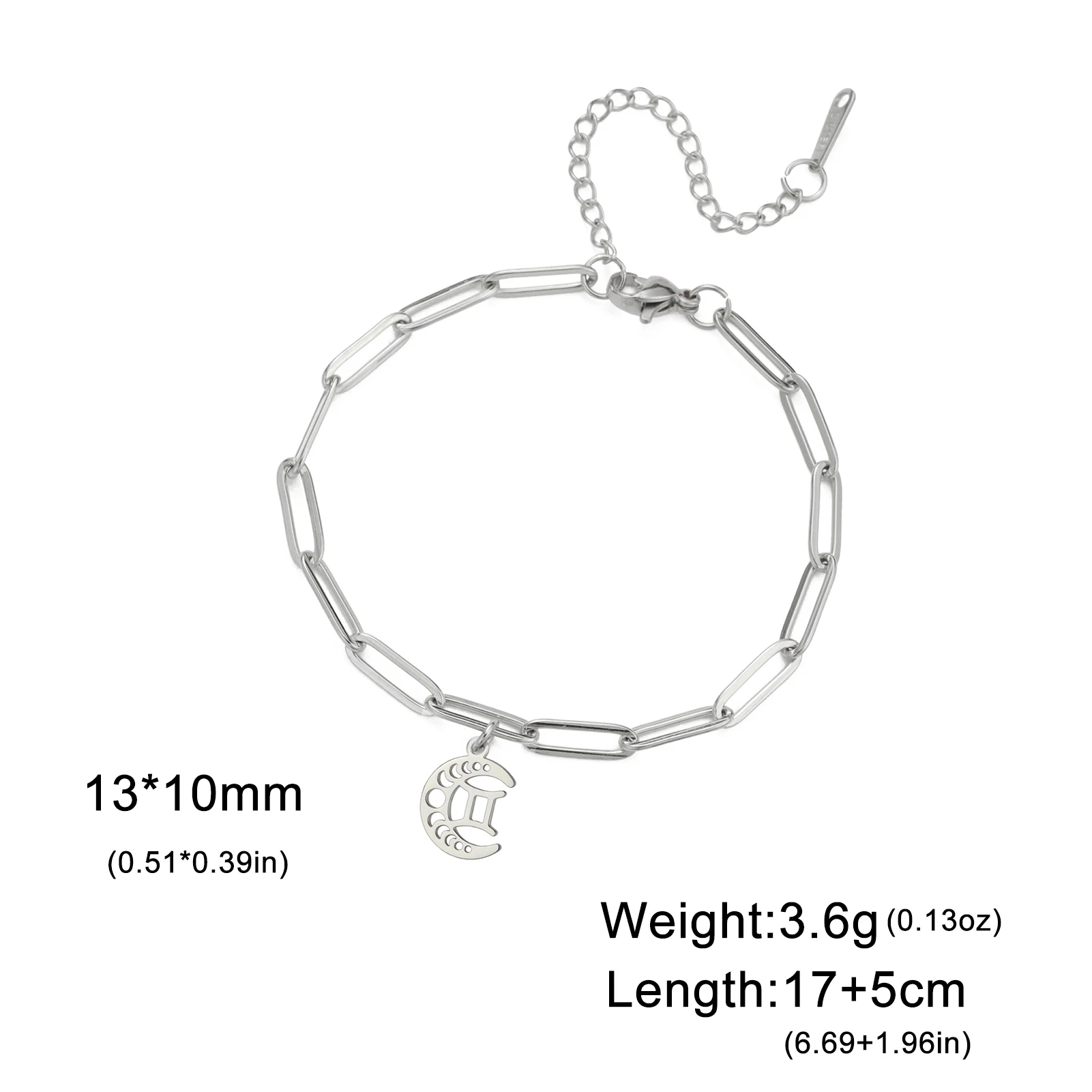 كجوي-أساور من الفولاذ المقاوم للصدأ للنساء ، السلسلة الكلاسيكية ، اللون الذهبي ، القمر المجوف ، 12 كوكبة ، الثور ، ليو ، العذراء ، هدايا المجوهرات