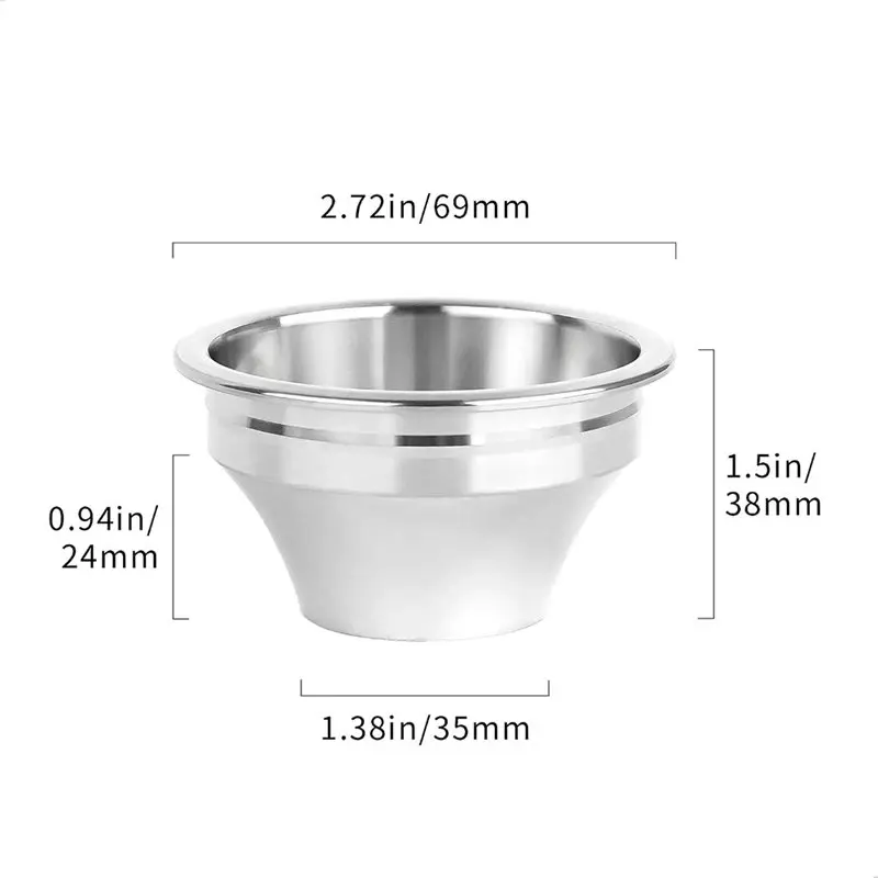 ABUG-Variable Diameter Espresso Basket 58Mm 14G 58-35Mm Step-Down Design Fits 58Mm Bottomless Portafilter