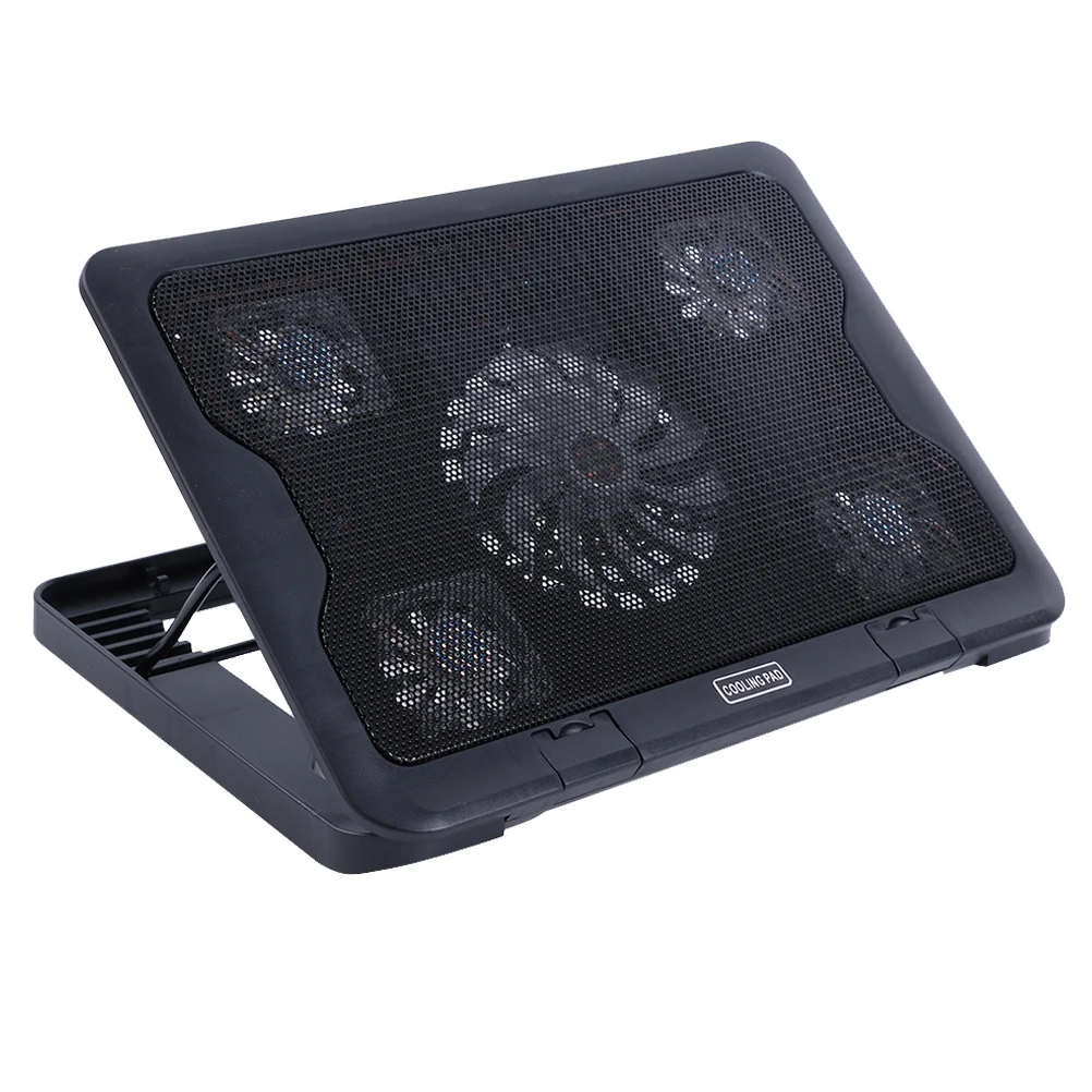 

Five Fans Laptop Cooling Pad Ultra Slim 0 5M USB Quiet Fans LED Lights Wood Travel Desk Cooling Device Notebook Accessories