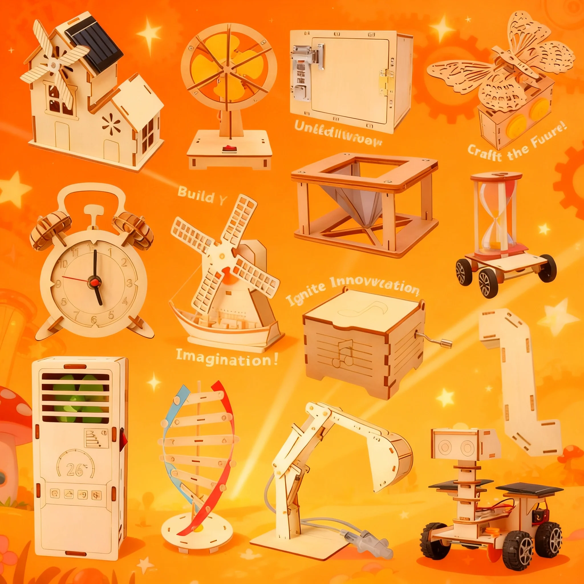 

DIY Science Experiment STEM Educational Craft Kit Assembly Technology Project Student Kid Handmade Toy