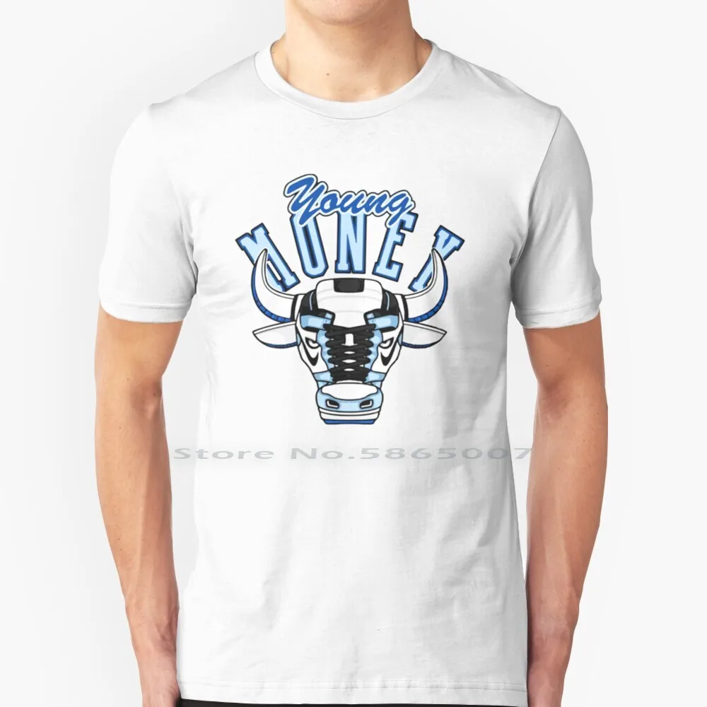 1 University Blue Young Money 100% Cotton T Shirt 1 University Blue Match Young Money Match To Shoes Legend Retro Basketball