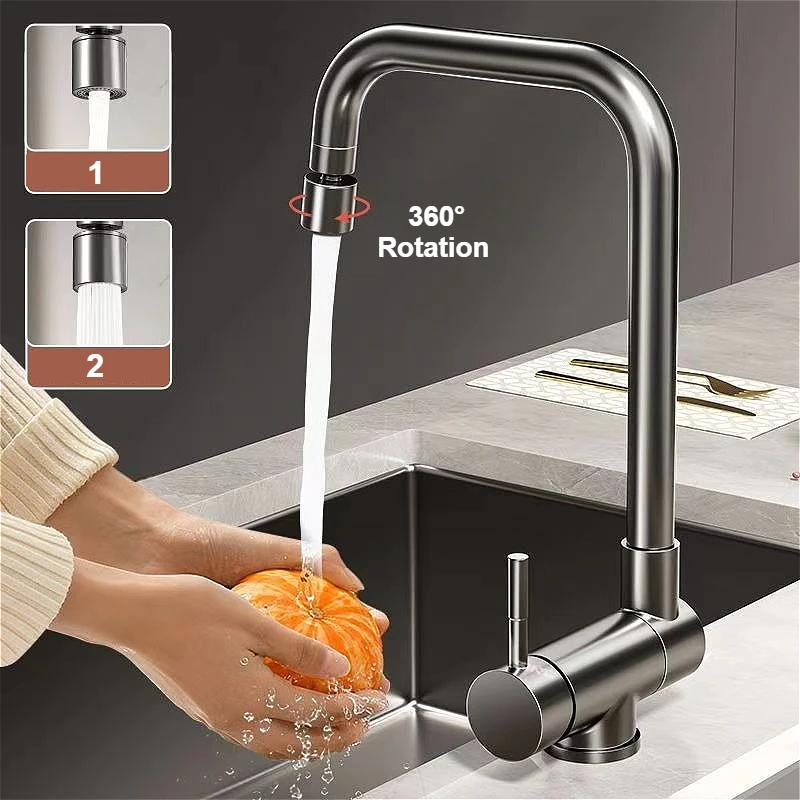 

Foldable Kitchen Mixer Tap Single Handle Sink Washbasin Faucet Kitchen Accessories Hot and Cold Water Tap 2 Spray Modes