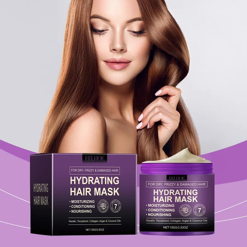 

Collagen Hair Mask For Dry Damaged Hair, Deep Hydrating Treatment, Frizz Control & Volume Boost, Nourishing Repair Care