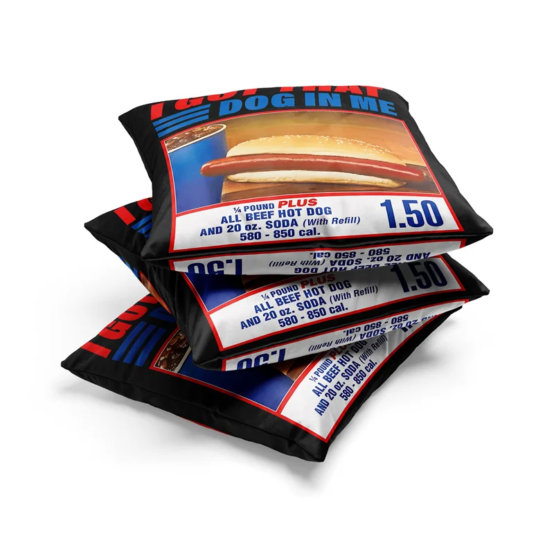 Aertemisi I Got That Dog in Me Keep 150 Dank Meme Hot Dog Combo Square Throw Pillow Cushion Covers Cases Pillowcases 45cm x 45cm