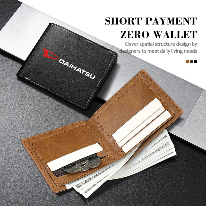 Car Logo Leather Wallet Car Credit Card Holder Storage Accessories For Daihatsu Sirion Feroza Emblem Trevis Taft Terios 2007 view 4