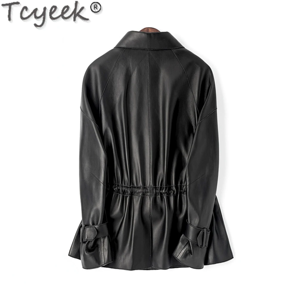 Top Tcyeek Layer Genuine Leather Jacket Women Spring Autumn Real Sheepskin Motocycle Jackets Woman Clothing Jaqueta Feminina