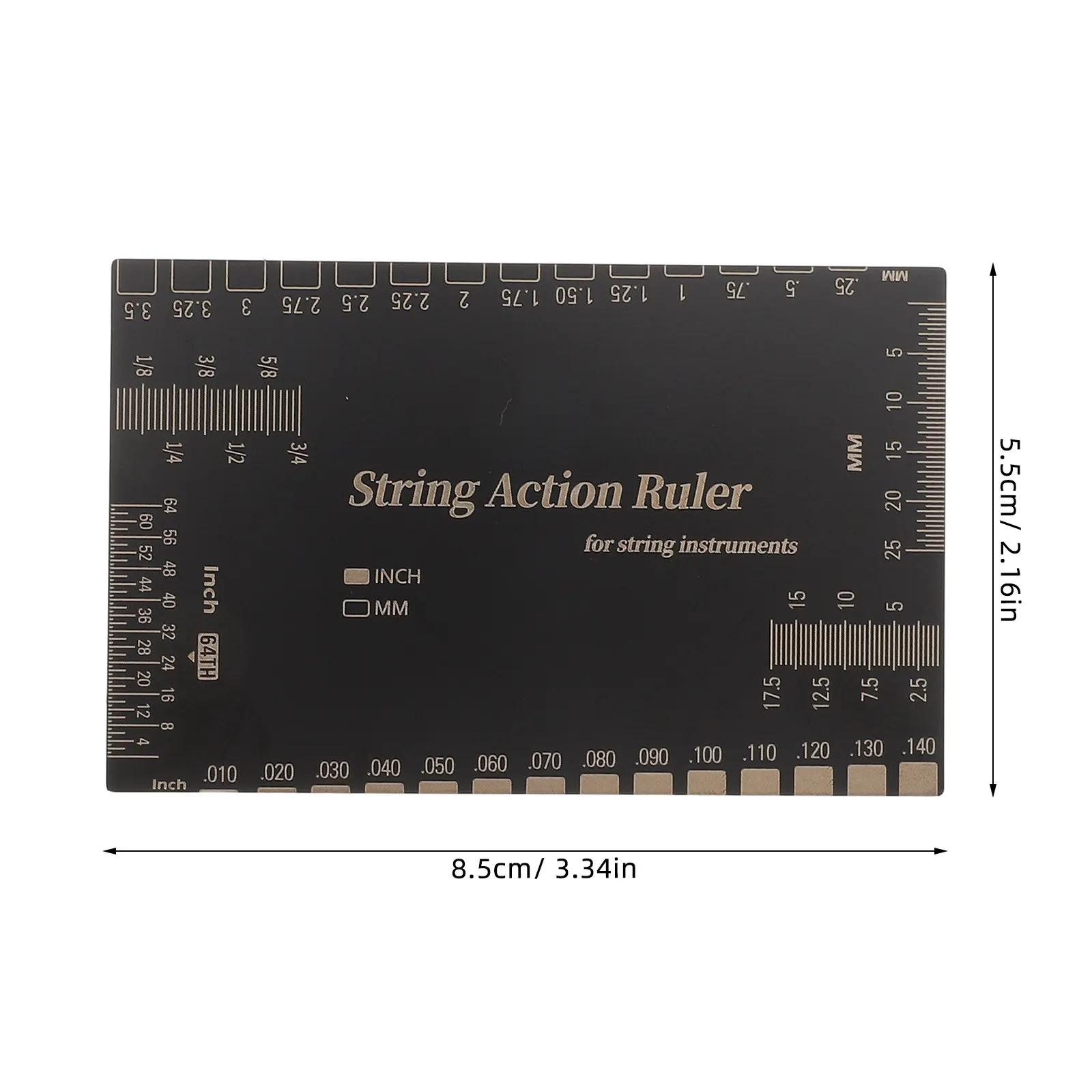 Guitar String Action Gauge Stainless Steel Ruler for Exact String Height Measurement Fret Leveling Setup Electric Acoustic Bass