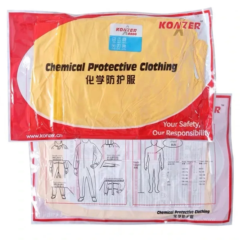 One-Piece Chemical Protective Coverall Hazardous Chemical Liquid Sulfuric Acid And Alkali Resistant Protection Work Clothing