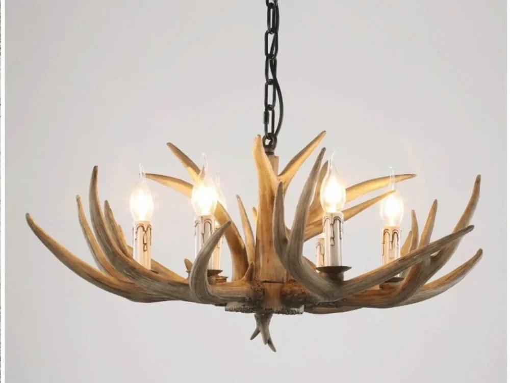 Countryside Chandelier for Home lighting decoration indoor christmas lamp pendentes e lustres Antlers wooden ceiling chandelier