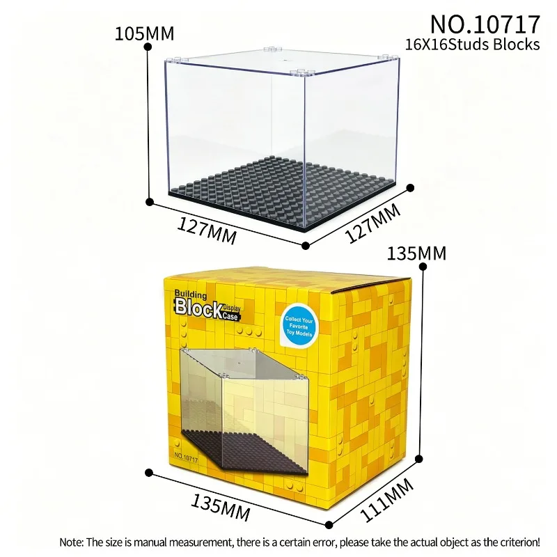 Building Block Display Box Suitable for Lego Minifigures Clear Desktop Dust Box Stackable Storage Square Small Particles Case