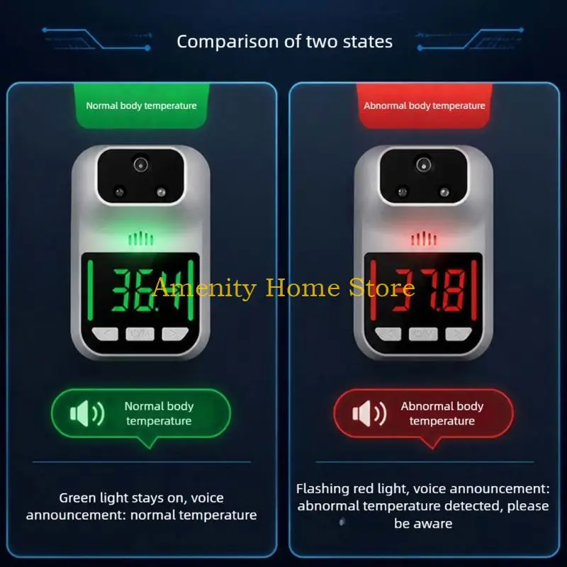 F26C Contactless Temperature Reader With Screen Display and Voice Prompt for Reception Service, Office Entrance Use and Public