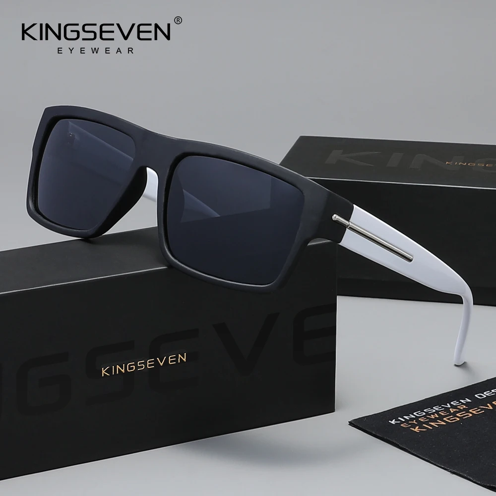 

KINGSEVEN Sleek Design Outdoor Cycling Sunglasses Square Full-Rimmed Glasses Unisex Cool Fashion Eyewear