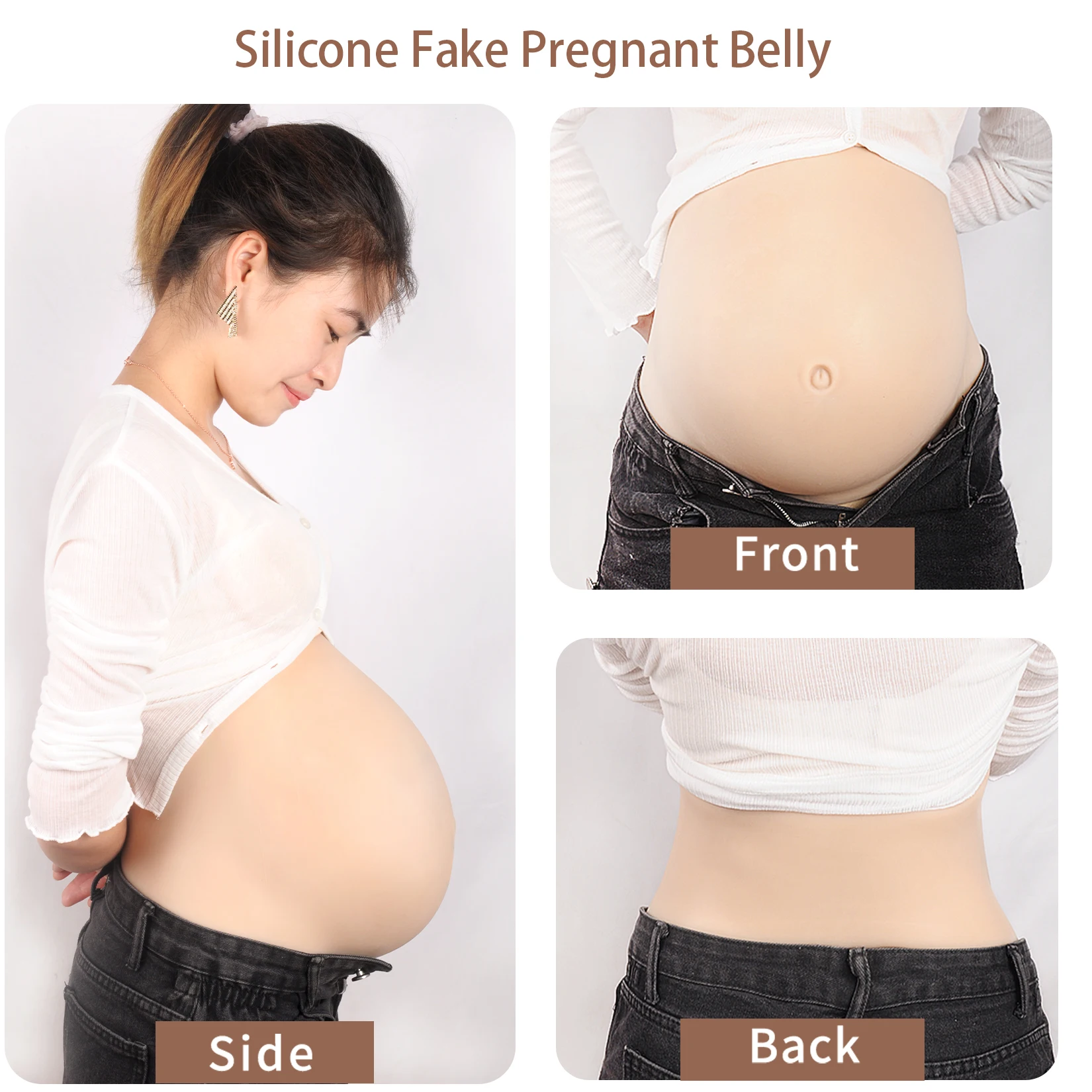 Silicone Pregnancy Belly 2-10 Months Artificial Fake Pregnant Belly Lifelike Skin for Actor Pregnant for Photography Props