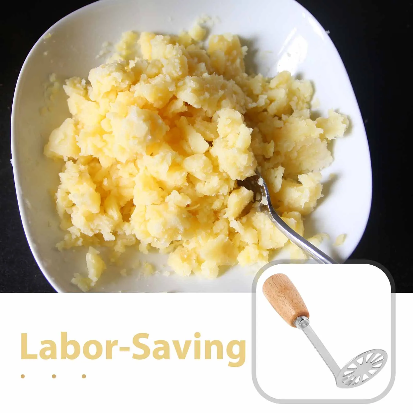 Triturador de batata engrossado aço inoxidável alça ergonômica multi-funcional manual ferramenta de triturador de alimentos para purê de batata legumes