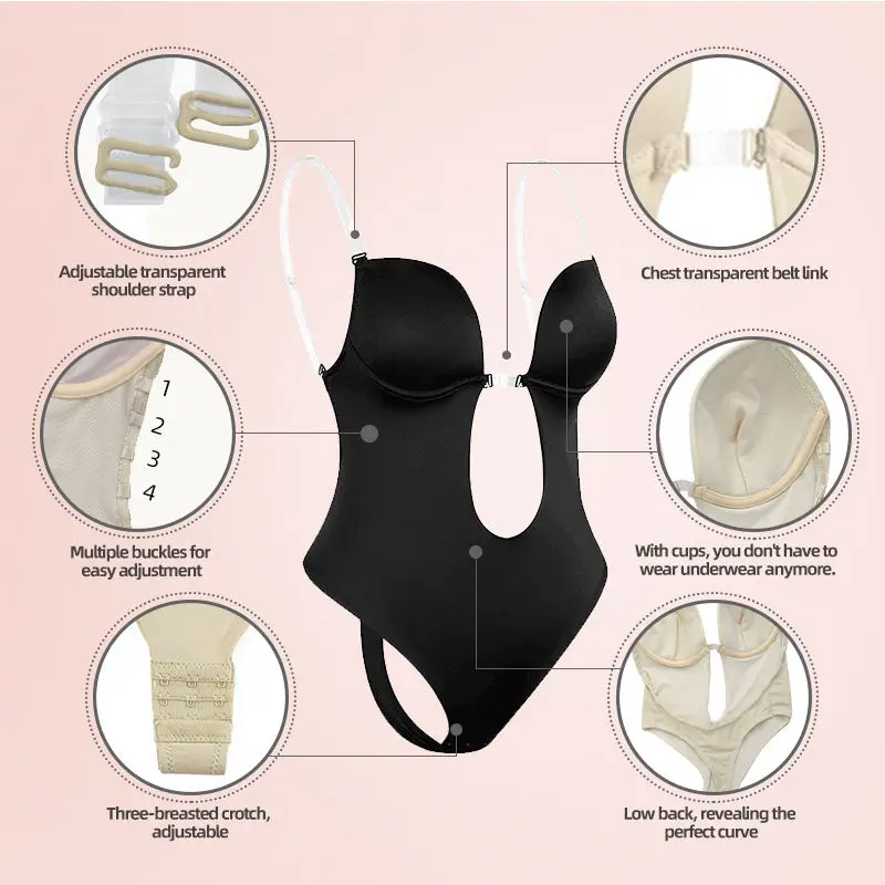 Bodysuit Shapewear Backless Underwear Sexy Thong Women Wedding Slimming Leotard Push Up Corset Sexy Bodysuit Faja Body With Bra