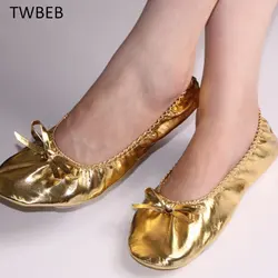 Women's Soft Sole Dance Shoes Golden Yoga Slippers Teacher Gym Indoor Exercise Belly Ballet Dance Shoes Kids Girls Woman