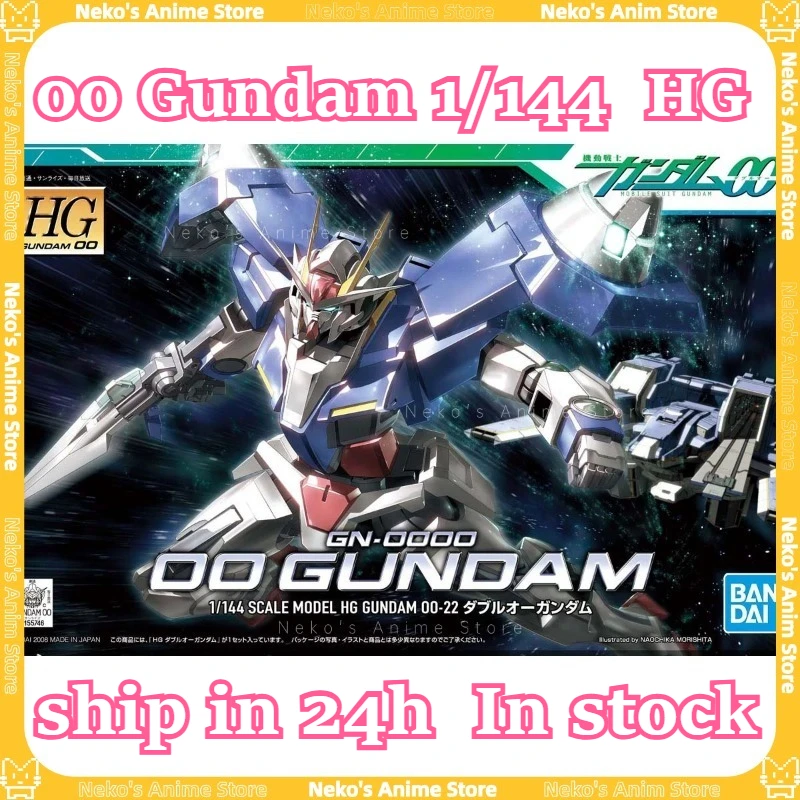 

BANDAI【In Stock】HG 00 22 1/144 GN-000 00 Gundam Double Zero Model Kit Action Figure Anime Model Desktop Doll Collectibles Gift