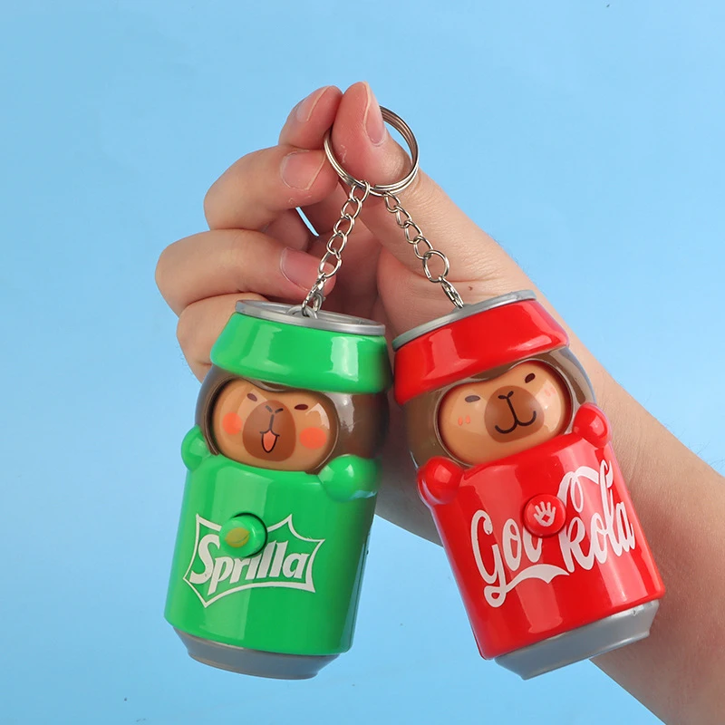 카툰 프레스 체인지 페이스 캔 키체인 스쿨백 참 어린이 스트레스 해소 장난감 펜던트 키체인 장난감 창의적인 생일 선물