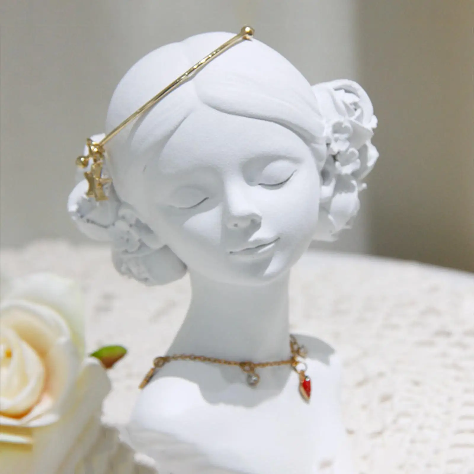 Jewelry Display Stand Bust Decoration Statue White Mannequin for Shows Home