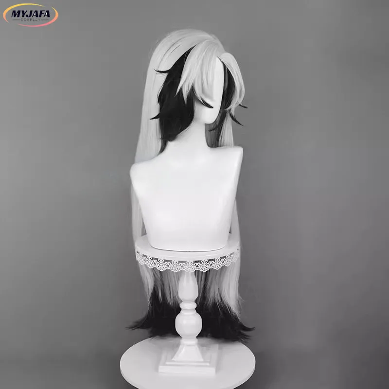 High Quality Boothill Cosplay Wig Game HSR Boothill  Silver White Black Mixed Long Heat Resistant Synthetic Hair Wigs +WigCap