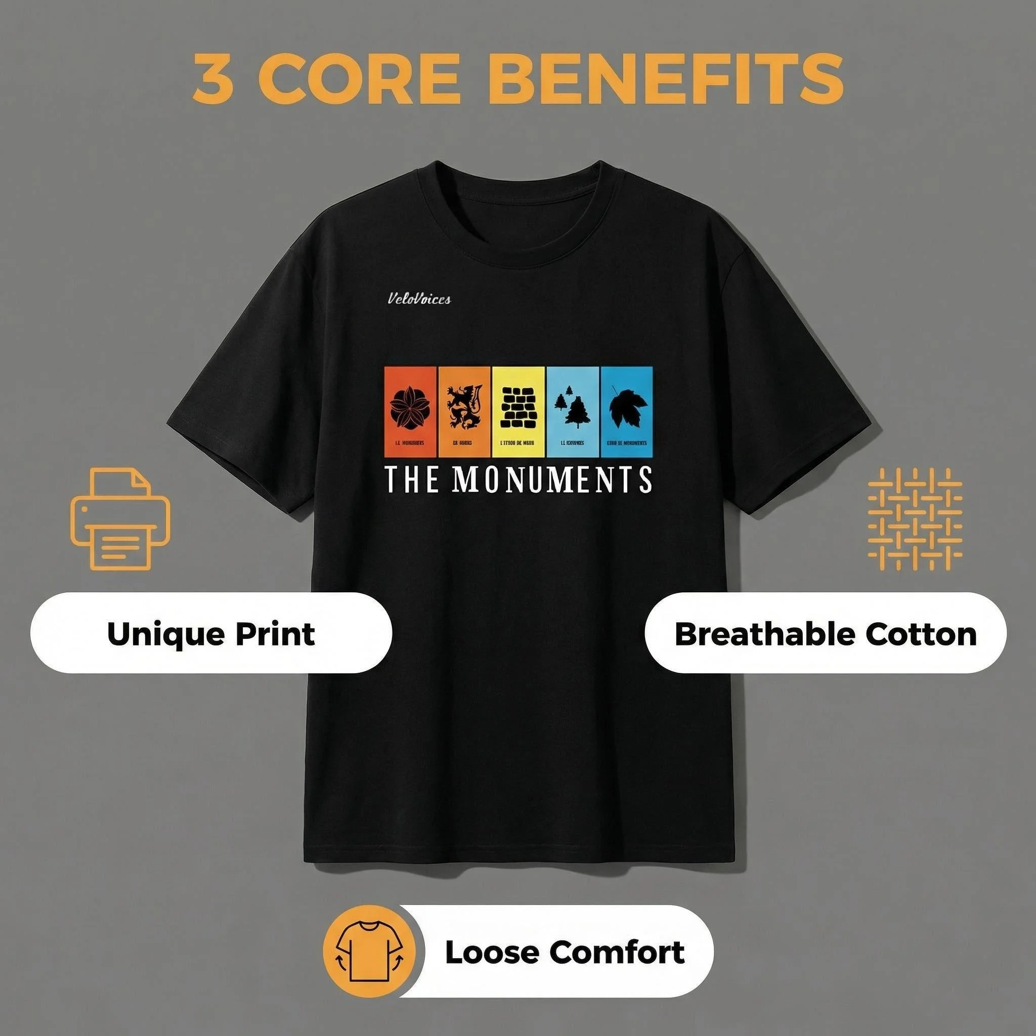 Cotton VeloVoices Monuments T Shirt Men And Women Cycling Paris Roubaix Summer Birehday Gift Party Tees