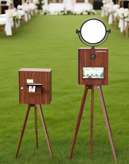 CustomizeVintage Wooden Split Interactive Instant Print Photo Booth With Touch Screen SLR/Camera Compatible For Events AndRental