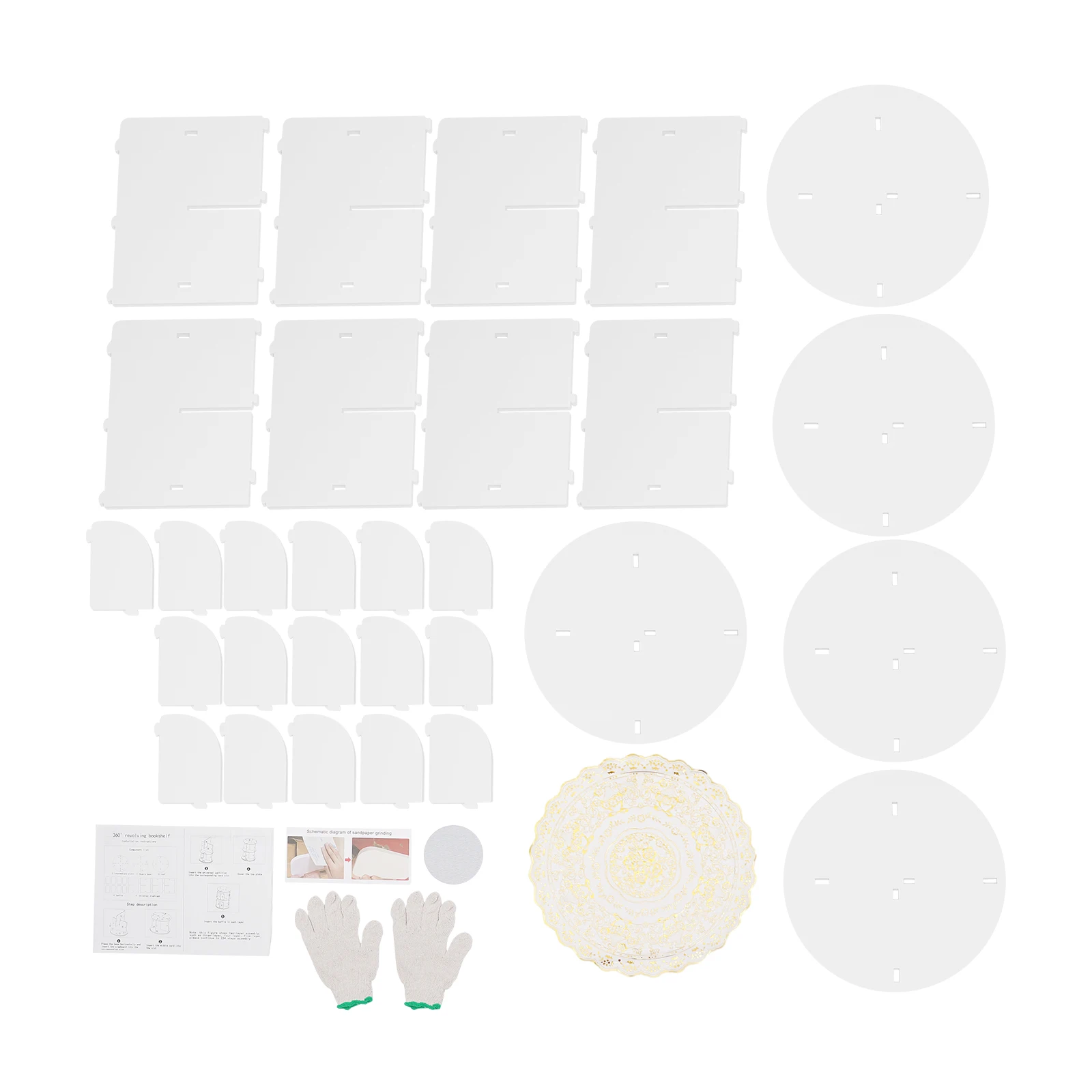 رف عرض رف كتب دوار ، رف تخزين قائم بذاته ، 4 طبقات ، خزانة كتب