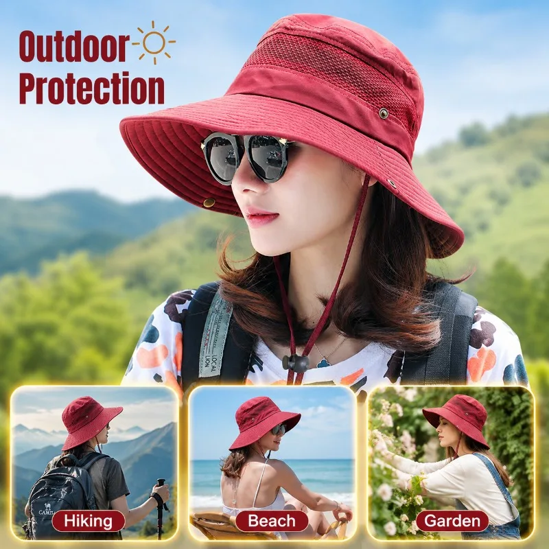 New Arrival Lightweight Women’s Sun Hat Blocks Damaging Ultraviolet Radiation in Hot Summer Versatile Breathable Headgear