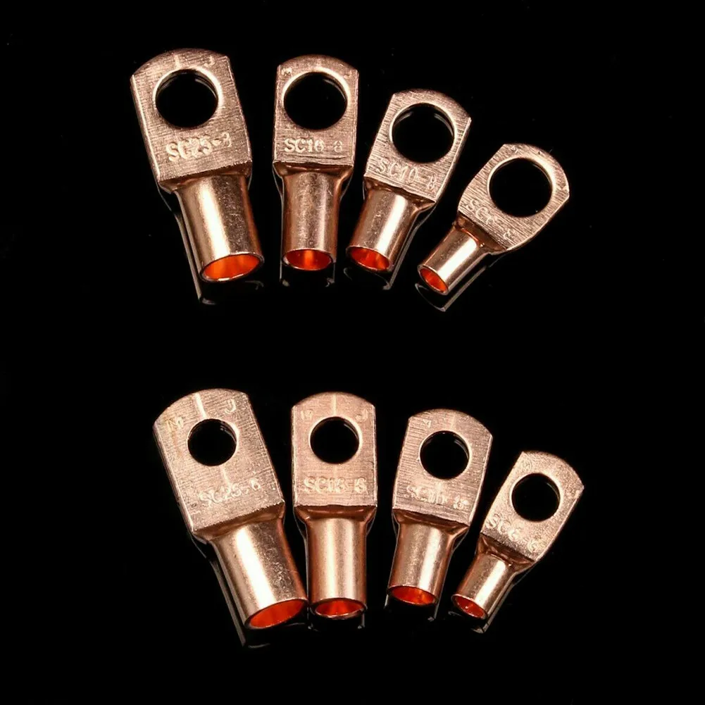 Easy to Read Wire and Stud Sizes 60pcs Copper Tube Terminals Battery Welding Cable Lug Ring Crimp Connectors Kit