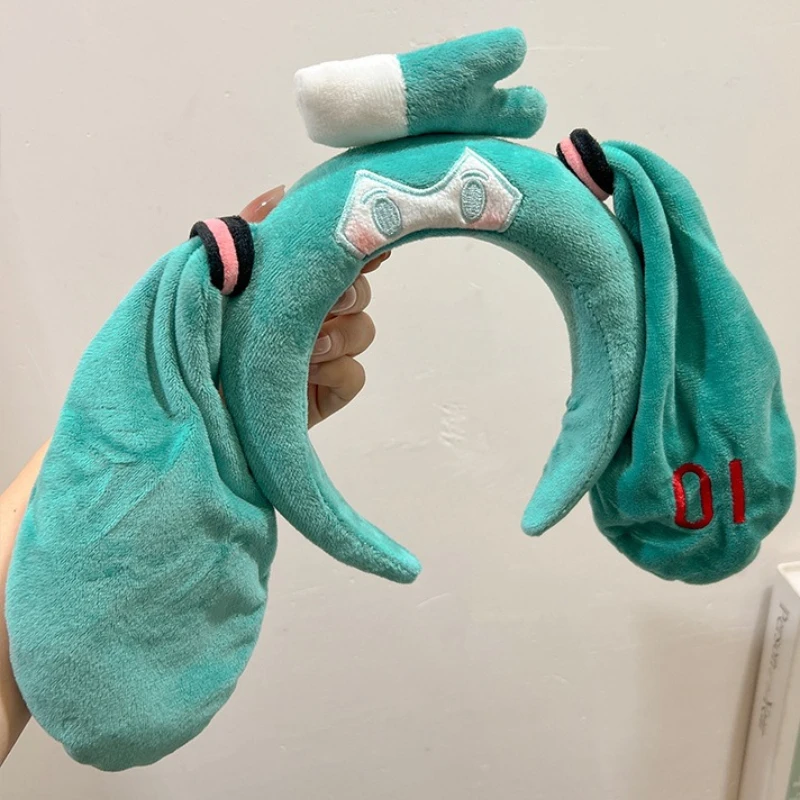 Creative Anime Hatsune Miku Plush Doll Headband Cute Cartoon Two-dimensional Exquisite Soft Plush Headband Decoration Gift