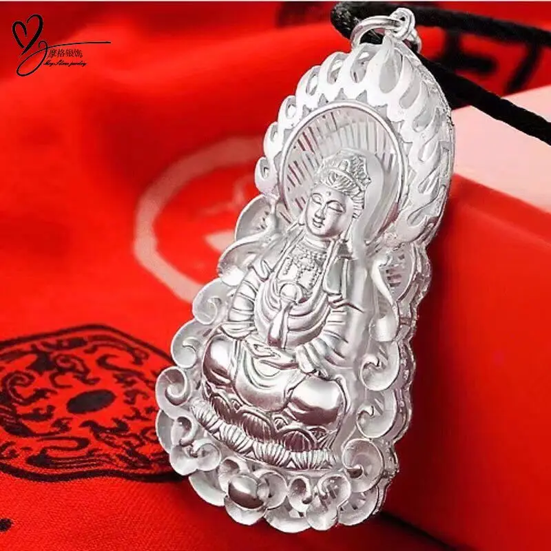 

9999 Pendant Silver Maitreya Buddha Flame Guanyin Men And Women