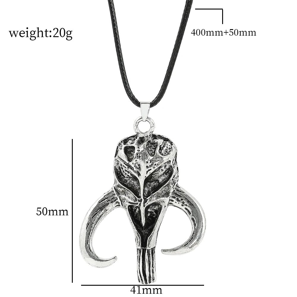 the Mandalorian Vintage Pendants Rock Punk Rope Chain Jewelry Gift for Men Friend Fashion Accessory