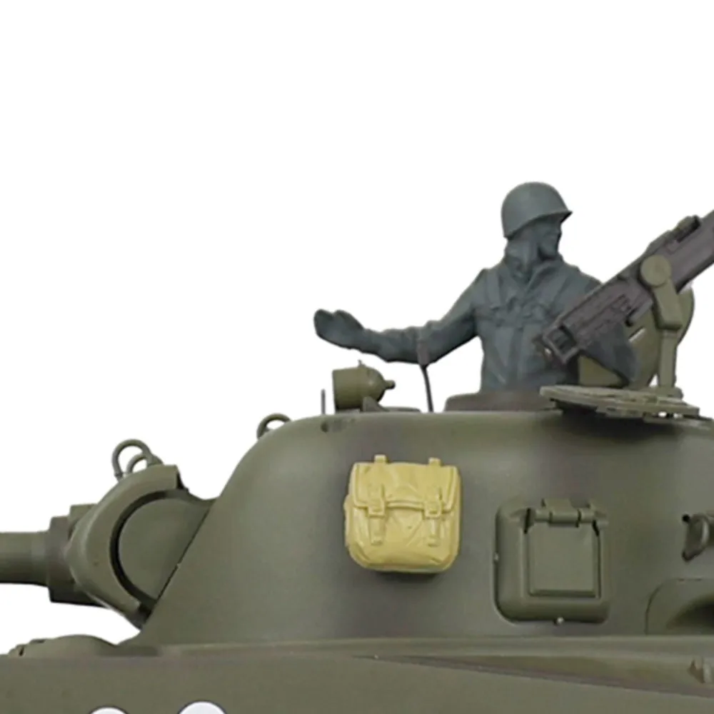 

RC Tank 1/16 Scale 2.4G HENG LONG 7.0 Upgraded M4A3 Sherman RTR Remote Control Tank 3898 Metal Tracks Model TH17671