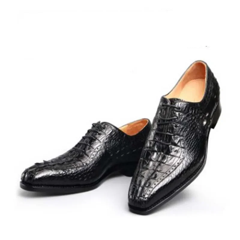 dongou  crocodile Leather shoes  crocodile  men   leisure  Leather shoes  In the summer  Men shoes