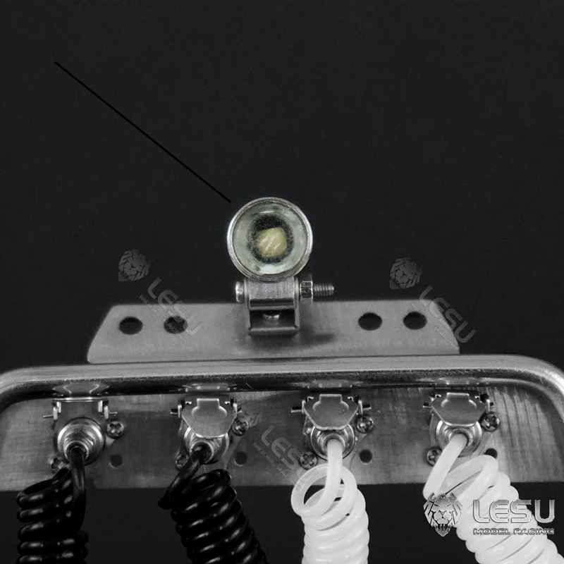 Refletor de rack de tubo traseiro de cabine de metal LESU de reposição para DIY 1/14 RC Tamiyaya modelo de caminhão trator brinquedos de controle remoto Th19138-SMT2