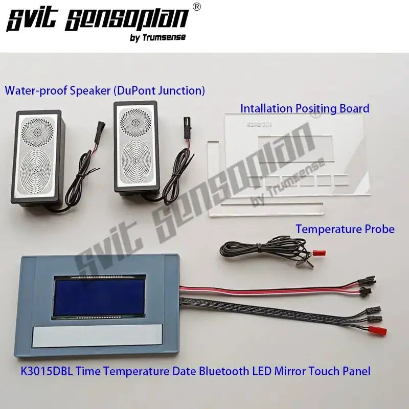 Trumsense K3015DBL SUPER THIN THICKNESS LED Mirror Touch Sensor Switch Panel Time Temperature Date Display with Light Control