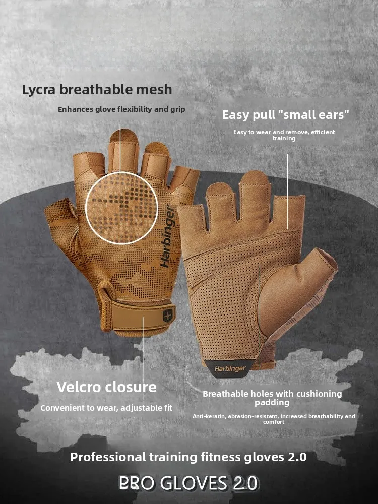 

Harbinger Profional Fitn Gloves 43 Series Strength Training Anti-Callus Deadlift Gym Workout Sports Equipment