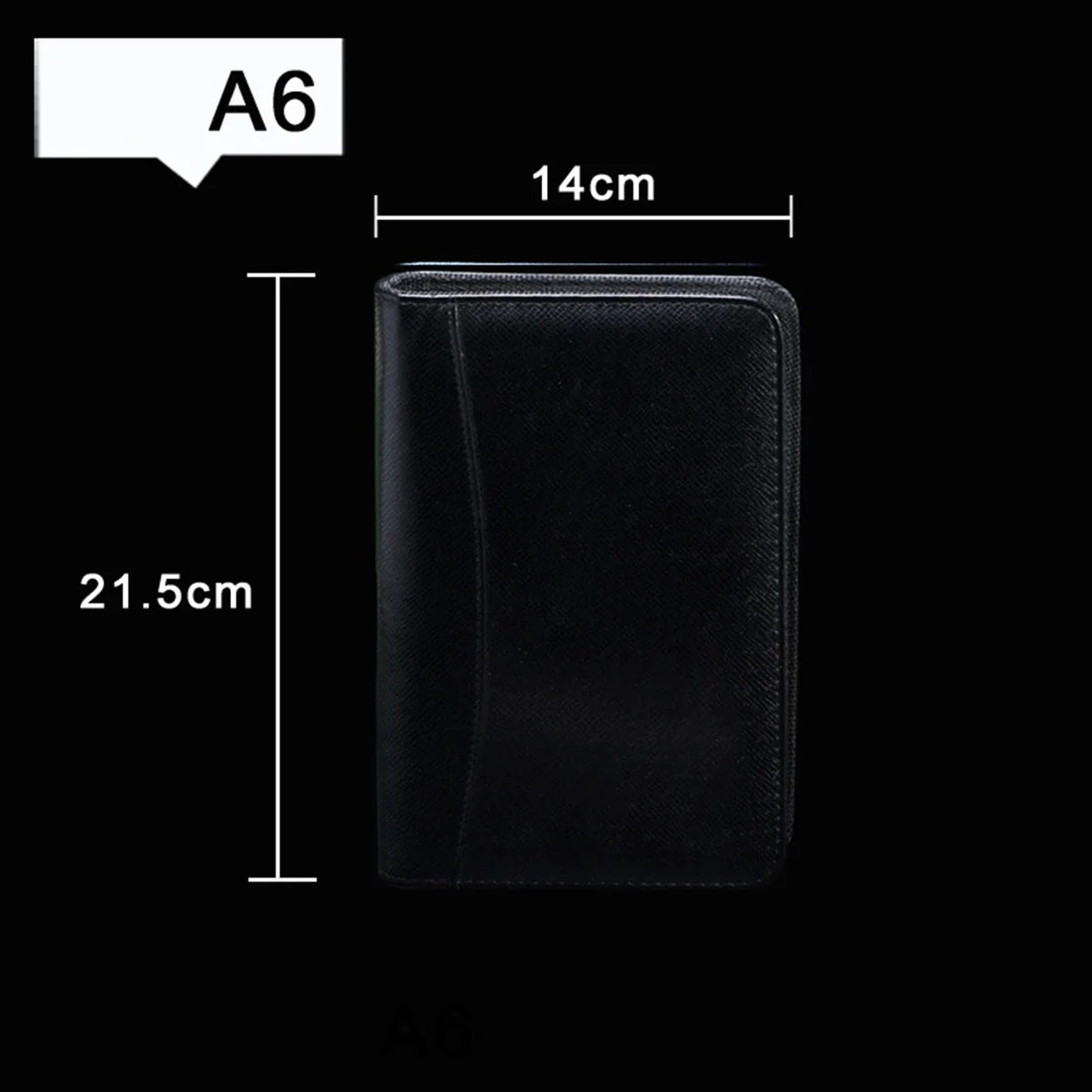 

A6 Zipper Notebook Faux Business Notepad With Calculator 6-Ring Binder Loose-Leaf Organizer For Office Conference