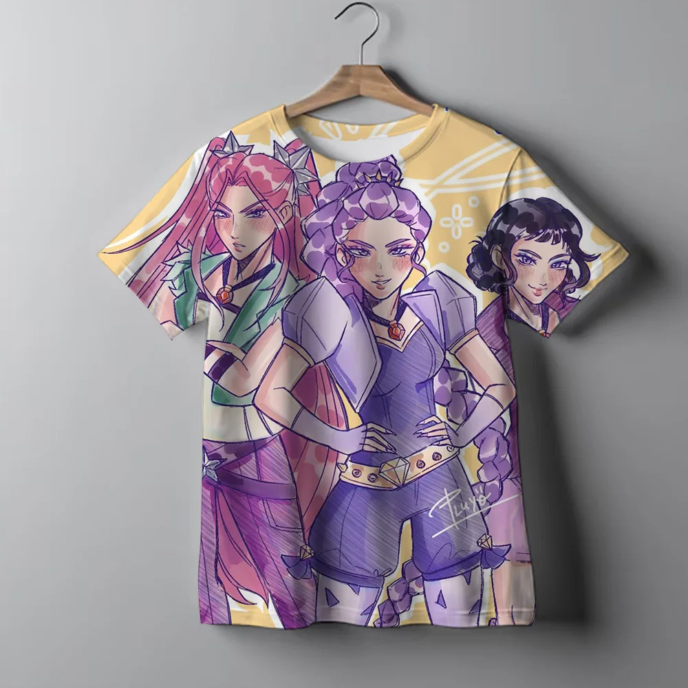 أزياء عارضة الاطفال تي شيرت KPop شيطان الصيادين بارد الفتيات المحملة أعلى مضحك هدية لمحبي التي شيرت-KPop شيطان الصيادين الملابس