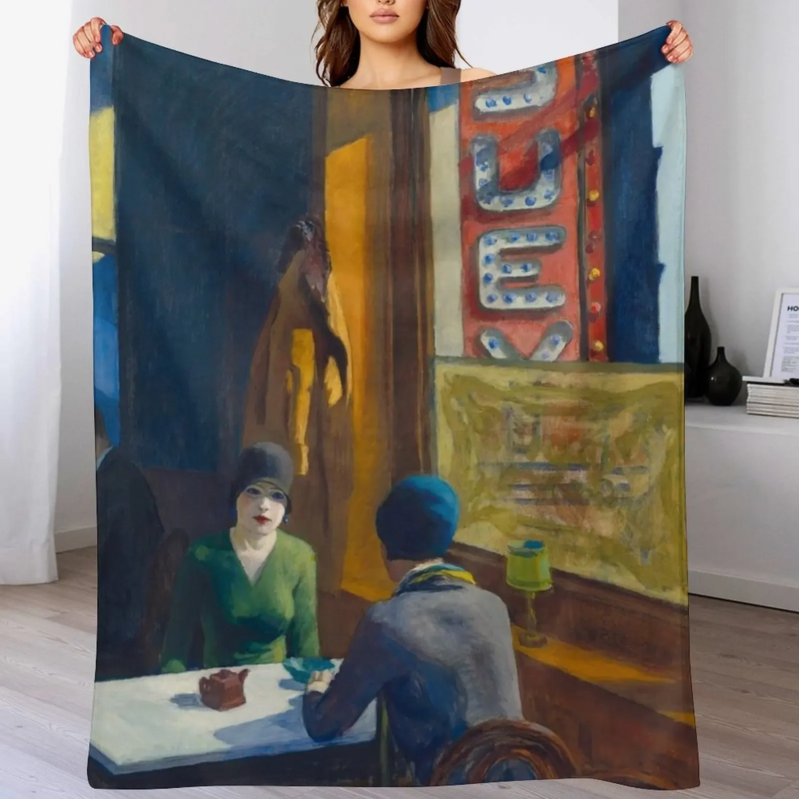 

Chop Suey by Edward Hopper Throw Blanket Loose Bed Fashionable Decoratives Luxury Designer Blankets
