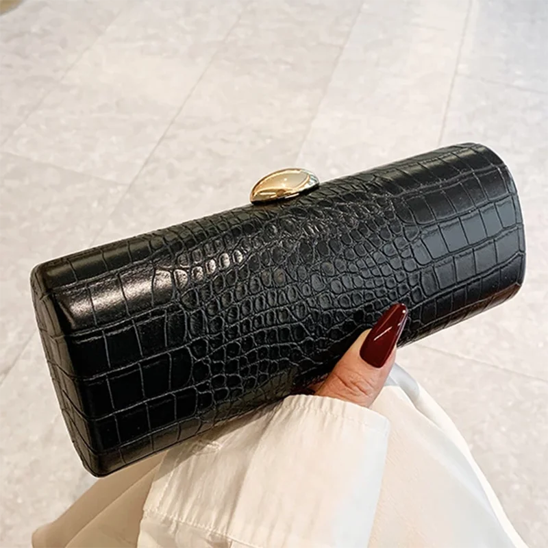 

Новинка 2024 года, теплая коричневая сумка-клатч с полосой аллигатора, сумка в форме свидания, вечерние сумки, элегантная стильная женская сумка, сумка для ужина для пожилых людей