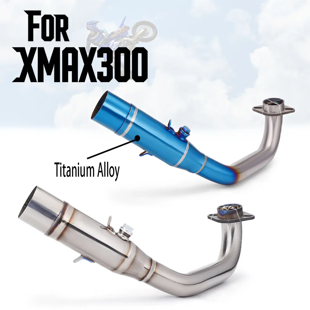 

Motorcycle Exhaust Pipe for XMAX300 Titanium Alloy Exhaust Muffler Escape Middle Link Pipe with Oxygen Sensors(2017-2023)