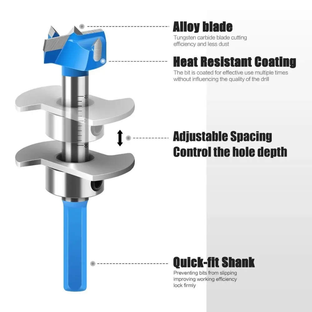 Bohren Scharnier Loch Opener Positionierung Bohrer Spitze Holzbearbeitung Cutter Hartmetall Bohrer Bits Einstellbare Langweilig Forstner