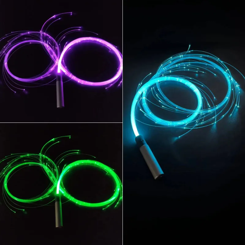 LED Fiber Optic Whip USB Rechargeable Optical Hand Rope Pixel Light-up Whip Flow Toy Dance Party Lighting Show For Party 2024