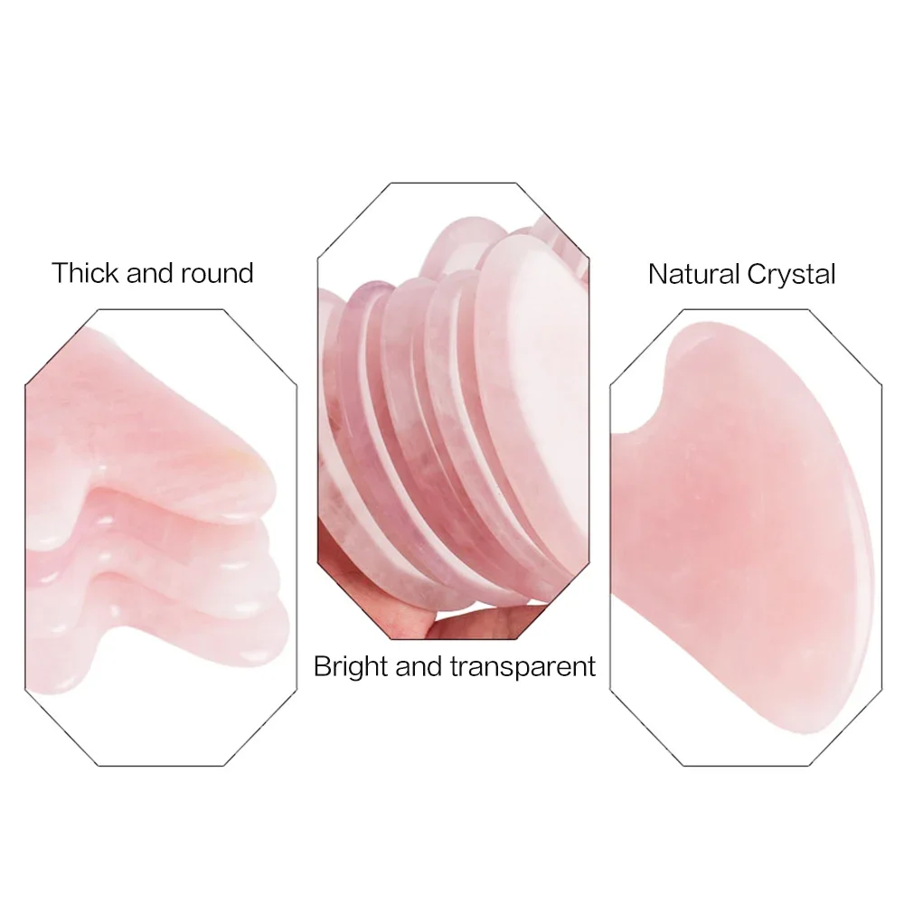 Natural Jade Stones Gua Sha Scraper Guasha Face Lifting Devices Rose Quartz Gouache Massager Facial Neck Back Body Massage Tools