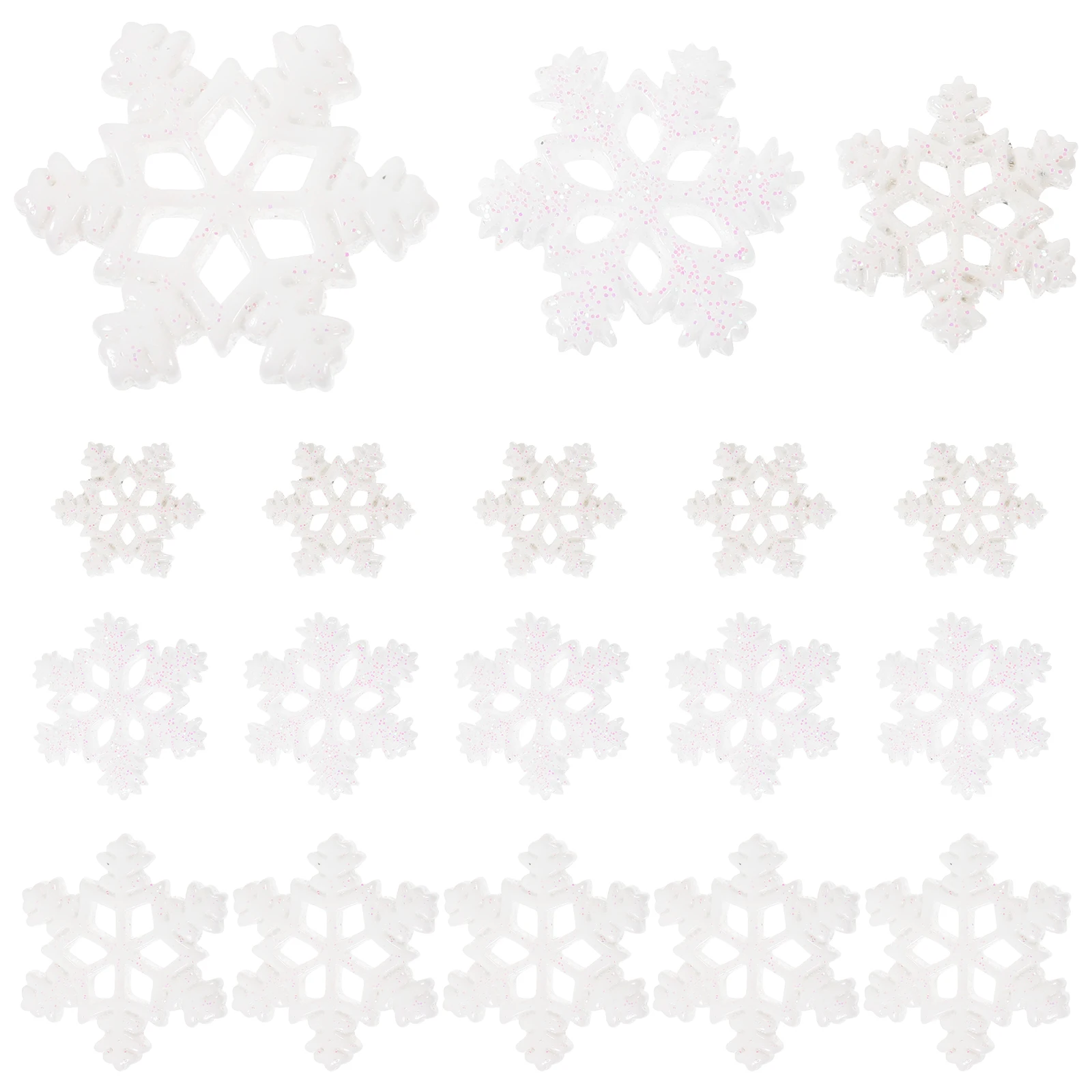 60개 눈송이 참 장식 플라스틱 DIY 공예품 휴대폰 케이스 장식 머리핀 팔찌 보석 제작 웨딩 액세서리
